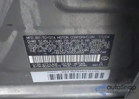 2005 Lexus Ls 430 z USA, uszkodzony, nr VIN JTHBN36F355004558